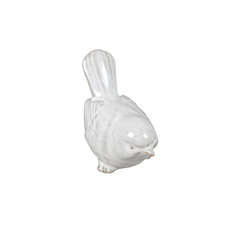 PASSARO DECORATIVO EM CERAMICA BRANCO