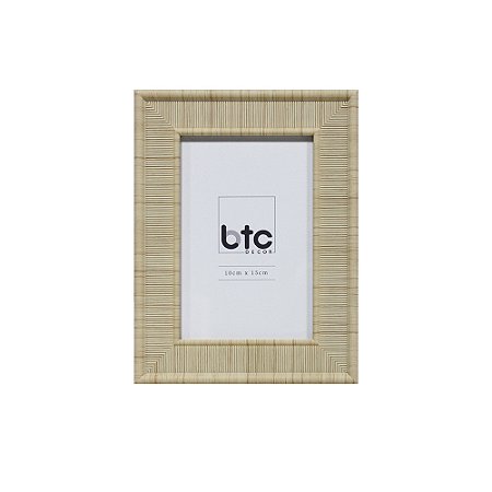 PORTA RETRATO EM MADEIRAW BEGE PARA FOTO 10X15CM