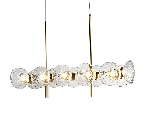 PENDENTE ELLA TRANSPARENTE E LATAO L31CM C123CM A73CM 12XLED 5W 2700K