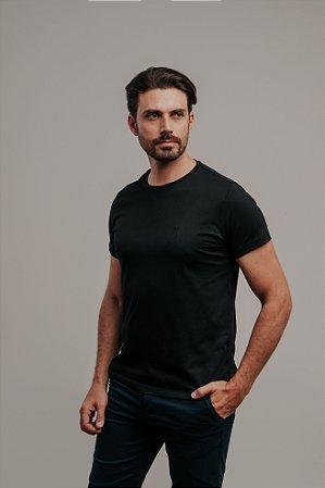 Camiseta Pima Premium Algodao Peruano Preta