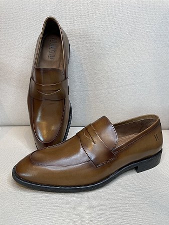 Sapato Masculino Mocassim Couro Cobre-Café - Firenze