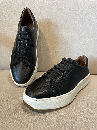 TÊNIS MASCULINO PRETO EM COURO - WIMBLEDON