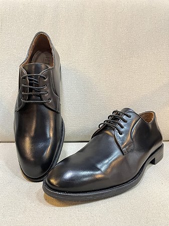 Sapato Social Derby Masculino Preto Couro sola preto -