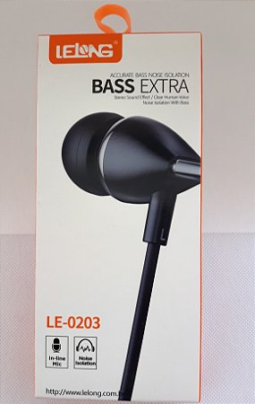Fone de Ouvido Bass Extra LE-0203 - MERCADO DOS ELETRÔNICOS