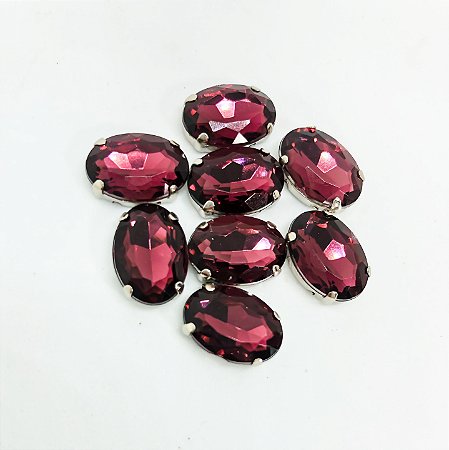 Oval engrampado 10x14 burgundy c/6