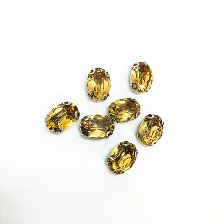 Oval engrampado 10x14 smoked topaz
