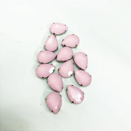 Gota engrampada 10x14 rosa opal c/6