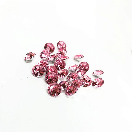 Strass redondo 10mm rosa c/10