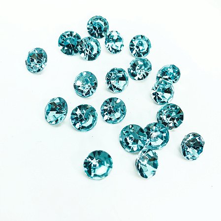 Strass redondo 10mm aqua c/10