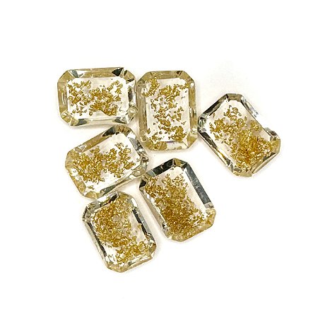 Octogonal 13x18 transparente fio dourado c/6