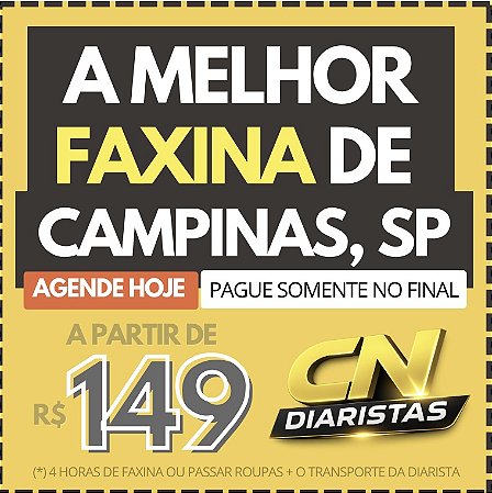 Diaristas para faxina em CAMPINAS a partir de R$149