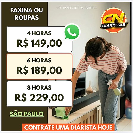 Diaristas no MORUMBI, SÃO PAULO a partir de R$149