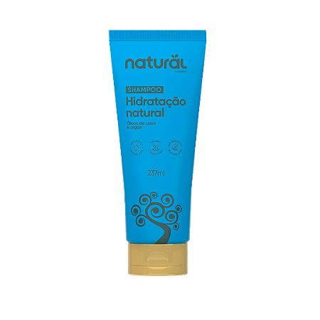Shampoo Natural com óleo de coco e argan 237mL