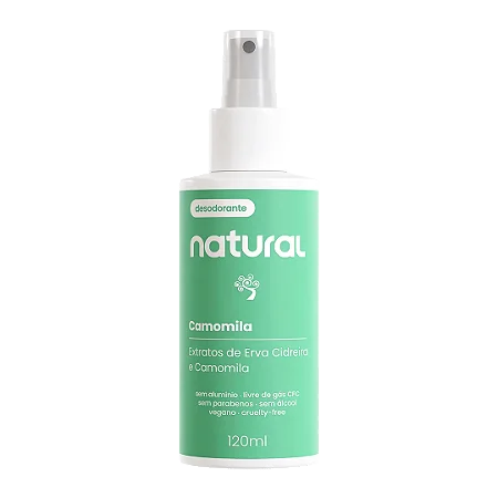 Desodorante Natural com extrato de camomila e erva cidreira 120mL