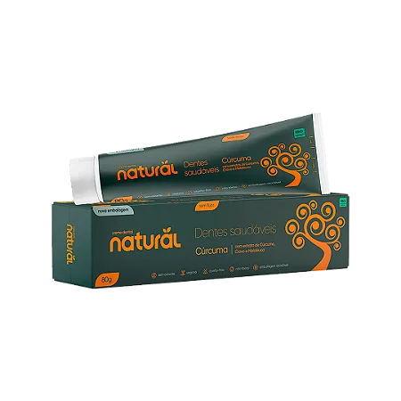 Creme dental Natural com extrato de cúrcuma, cravo e melaleuca 80g