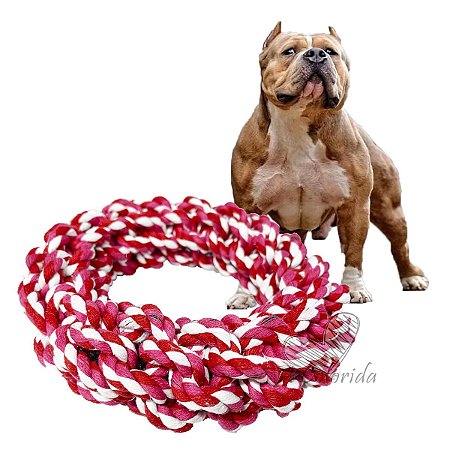 Brinquedo Mordedor Argola de Corda Para Cachorro - Rosa