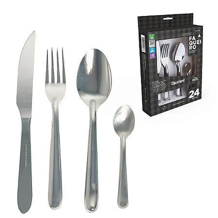 Faqueiro 24 Peças Jogo Talheres Conjunto Inox