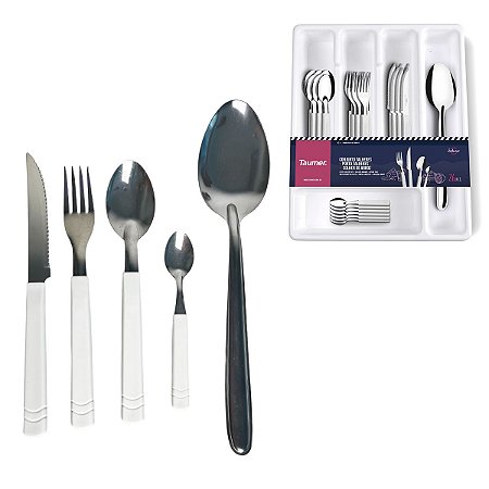 Faqueiro 26 Peças Jogo Talheres Conjunto Inox Organizador