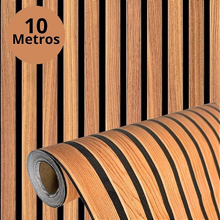 Papel de Parede Adesivo Ripado 3D 10 Metros