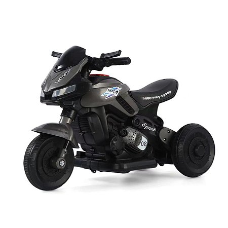 Moto Elétrica Infantil c/ Som e Luz  Preto e Cinza