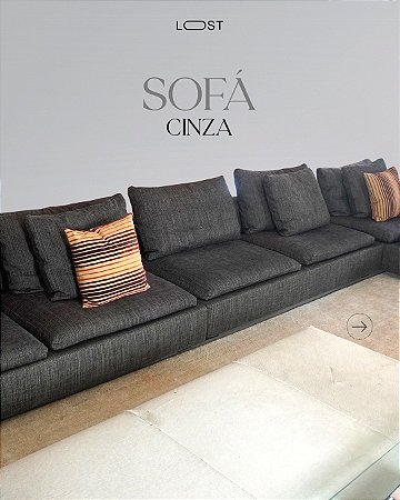 Sofá cinza importado Italiano  / Design B&B