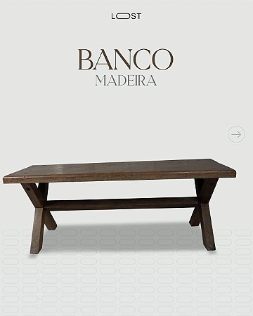 Par de bancos de madeira escura, estilo rustico