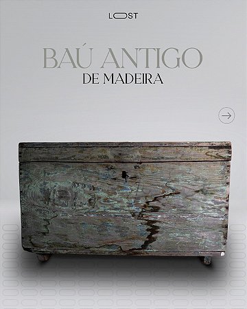 Bau de madeira, estilo rustico, patinado de verde