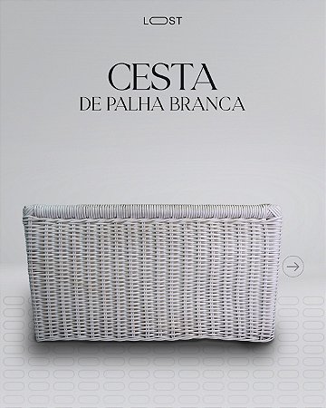 Cesto de palha cor branco