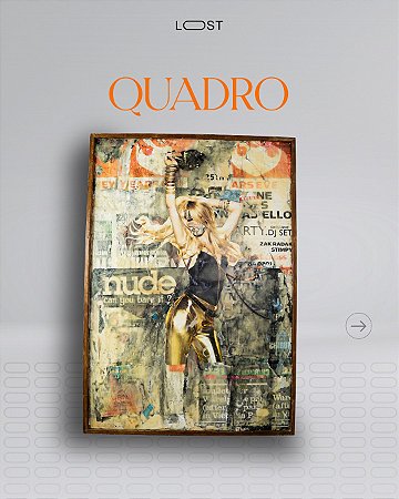 Quadro, Fashion Style, colagem sobreposta c/ parafina