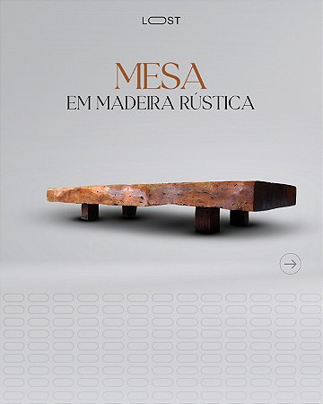 Mesa de centro madeira rustica, estilo Hugo França