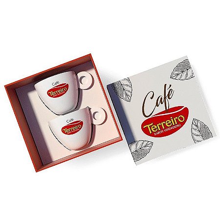 Kit Folhas Para Colecionar 2 Xícaras de Café + 2 Pires