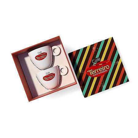 Kit Listras Para Colecionar 2 Xícaras de Café + 2 Pires