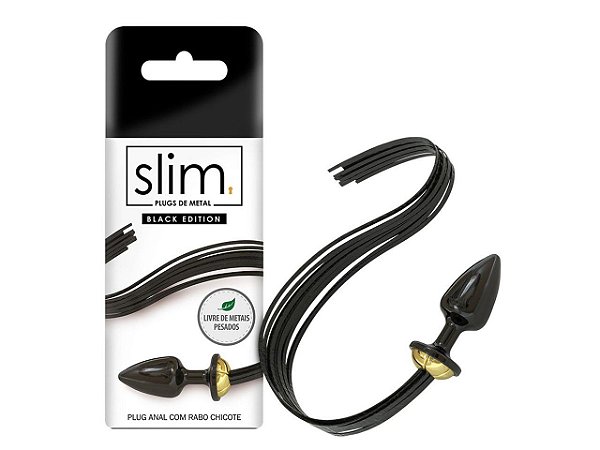 Plug em metal black com rabo/chicote - Sexy Fantasy