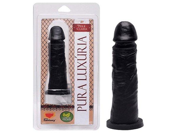 Prótese 18,5 x 4,2 cm - Sem vibro- Preta-  Sexy Fantasy