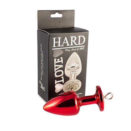 Plug Anal Metal  G   Cravejado Pedras- Vermelho- Hard