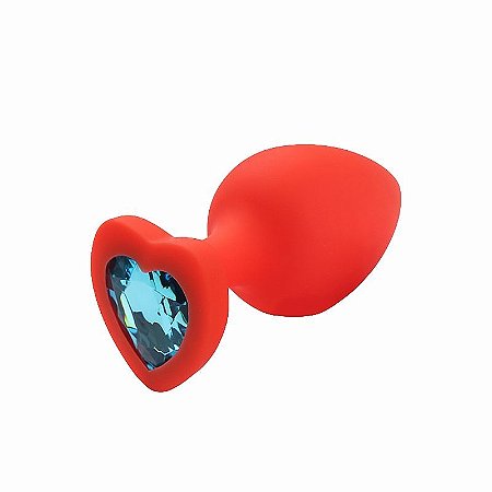 Plug Anal Silicone Coração - M - vermelho - Preto