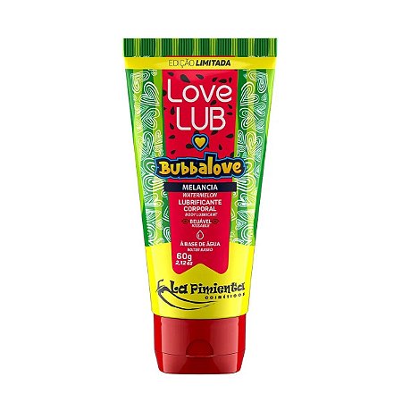 Love Lub Bubbalove Lubrificante Corporal Beijável 60g- Sabor Melancia- La Pimienta