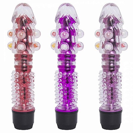 Vibrador ao estilo Personal com Capa Texturizada com esferas
