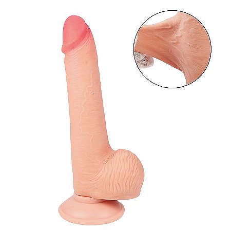 Prótese Pênis Realístico - com ventosa Removível e Dupla Camada - 20,0 X 4,7 cm