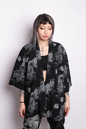 Kimono de Dragões (preto)