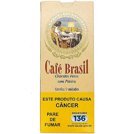 Charutos Finos - Café Brasil Com Piteira - Petaca Com 5