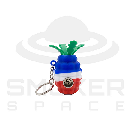 Pipe de Silicone - Abacaxi - Chaveiro