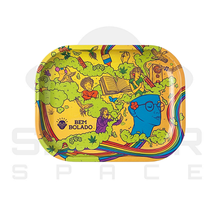Bandeja Metal - Bem Bolado 18x14cm - Amarela