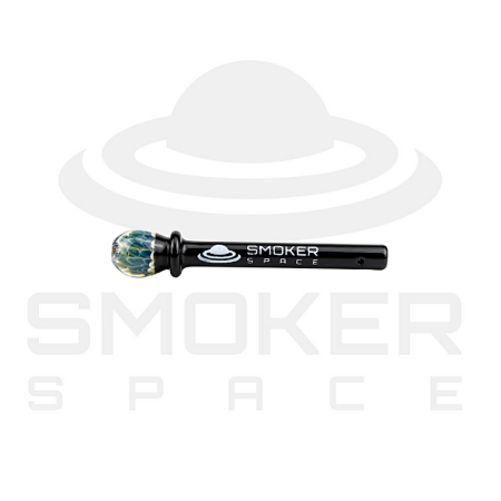Piteira de Vidro - Smoker Space - Bolinha - Preto e Azul