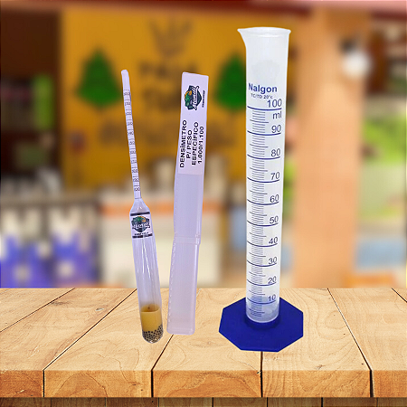 Kit Densimetro + Proveta 100ml Cervejeiro teste alcoólico