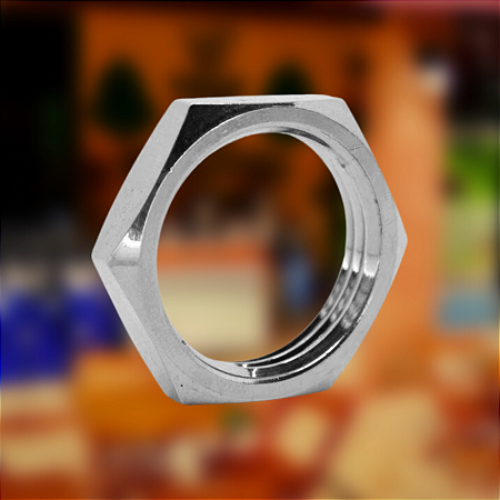 Porca 5/8" de inox para fixacao de torneiras de chope
