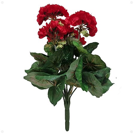 Buquê De Gerânio Artificial Vermelho Aveludado