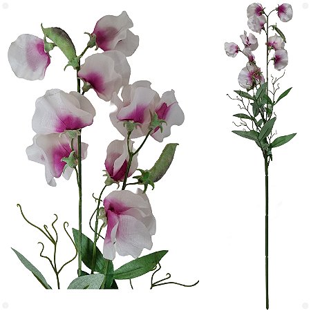 Galho de Flor de Ervilha Artificial Doce 70CM KIT COM 3 Liquidação