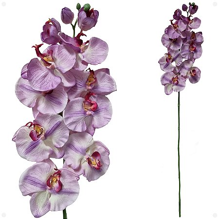 Orquidea Phalaenopsis 8 Flores Lilás Artificial Premium 100CM