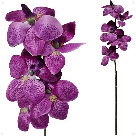 Orquídea Vanda Roxa Artificial Decoração 55CM Liquidação